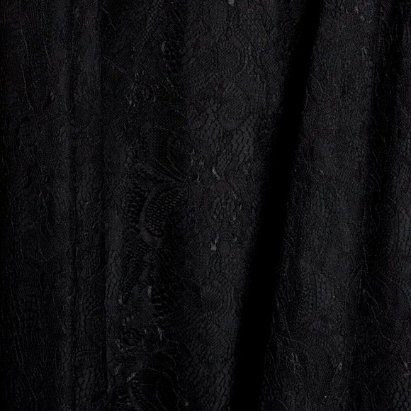 MAC DUGGAL Black Off Shoulder Lace Overlay Train Gown Womens Size 4 - Picture 10 of 11